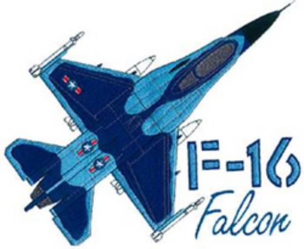 Picture of F-16 Falcon Machine Embroidery Design