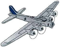 B-17 Bomber Machine Embroidery Design
