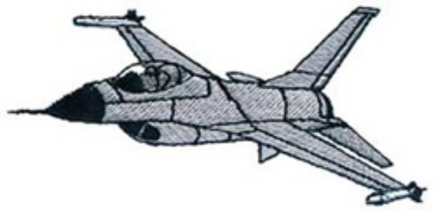 Picture of F-16 Fighter Machine Embroidery Design
