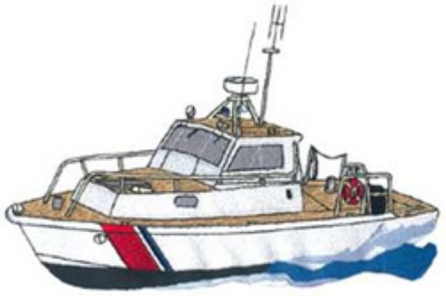 Picture of Coast Guard Boat Machine Embroidery Design