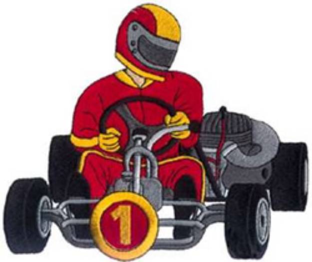 Picture of Go-cart Racer Machine Embroidery Design