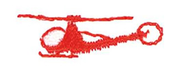 1" Helicopter Machine Embroidery Design