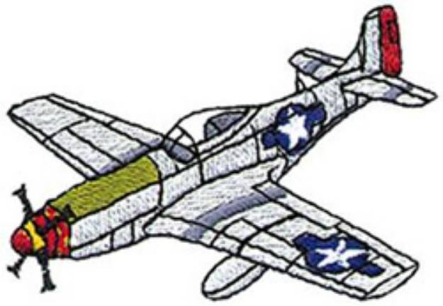 Picture of P-51 Mustang Machine Embroidery Design