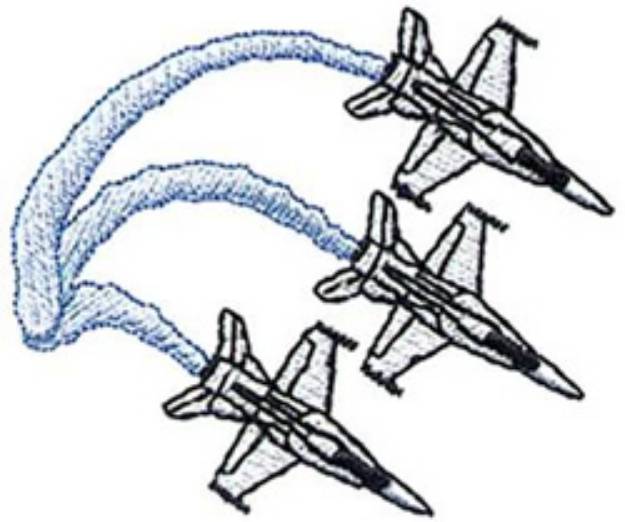 Picture of F-18 Formation Machine Embroidery Design