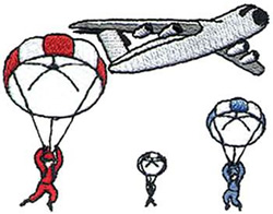 Parachute Scene Machine Embroidery Design