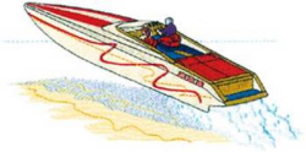 Picture of Large Speedboat Machine Embroidery Design