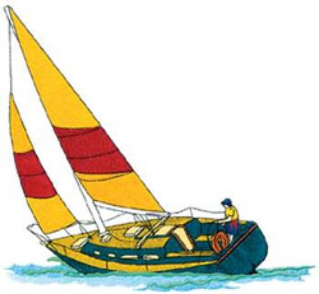 Picture of Sailing Yacht Machine Embroidery Design