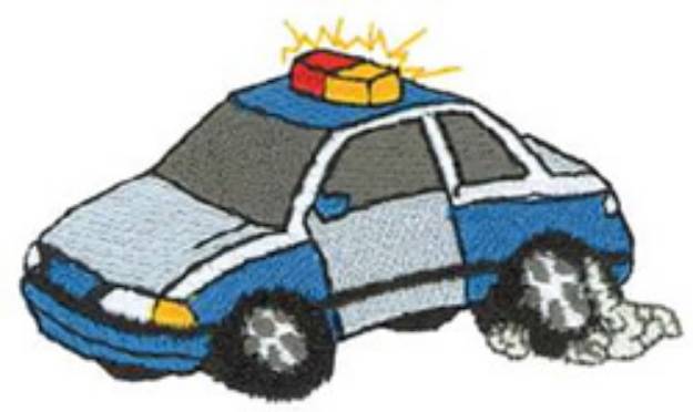 Picture of Police Car Machine Embroidery Design