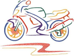Motorcycle Machine Embroidery Design