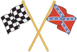 Checkered & Confederate Flag Machine Embroidery Design