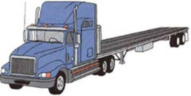 Picture of Semi With Flatbed Machine Embroidery Design