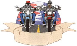 Motorcycle Scene Machine Embroidery Design