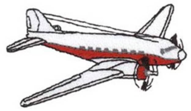 Picture of DC-3 Aircraft Machine Embroidery Design