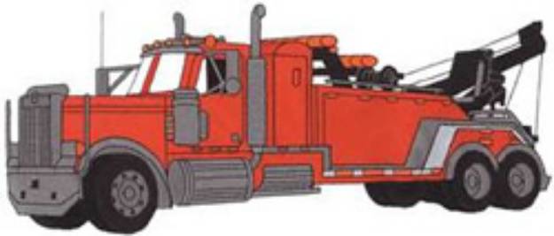 Picture of Double Axle Tow Truck Machine Embroidery Design
