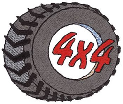 4x4 Tire Machine Embroidery Design