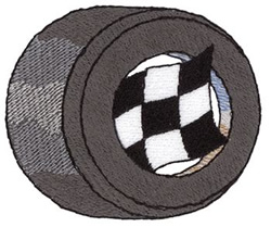 Race Tire Machine Embroidery Design