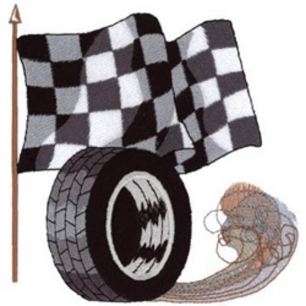 Picture of Racing Flag Scene Machine Embroidery Design