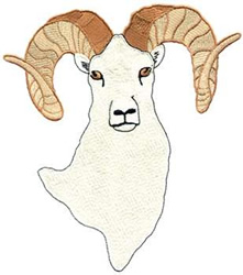 Big Ram Head Machine Embroidery Design