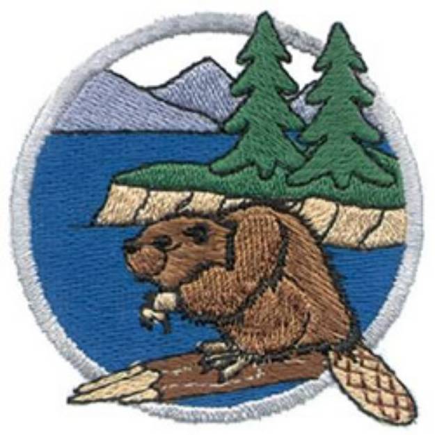 Picture of Beaver Scene Machine Embroidery Design