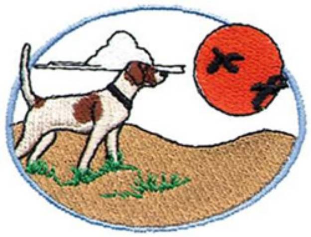 Picture of Hunting Dog Scene Machine Embroidery Design