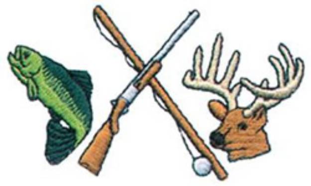 Picture of Fishing & Hunting Logo Machine Embroidery Design
