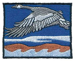 Goose In Flight Machine Embroidery Design