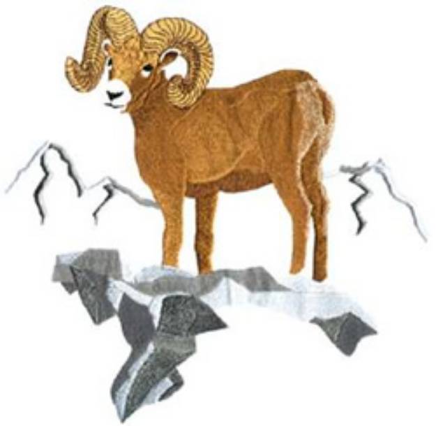 Picture of Bighorn Sheep Scene Machine Embroidery Design
