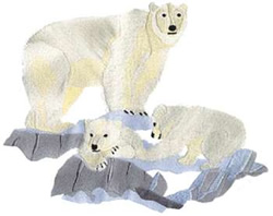 Polar Bear Scene Machine Embroidery Design