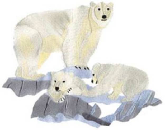Picture of Polar Bear Scene Machine Embroidery Design