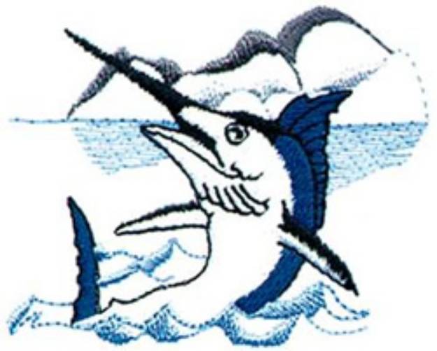 Picture of White Marlin Machine Embroidery Design