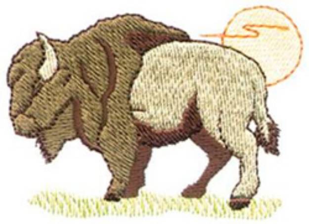 Picture of Buffalo With Sun Machine Embroidery Design