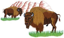 Buffalo Scene Machine Embroidery Design