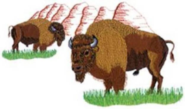 Picture of Buffalo Scene Machine Embroidery Design