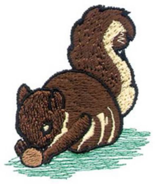 Picture of Squirrel With Nut Machine Embroidery Design