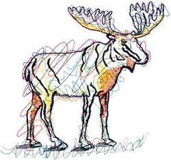 Abstract Moose Machine Embroidery Design