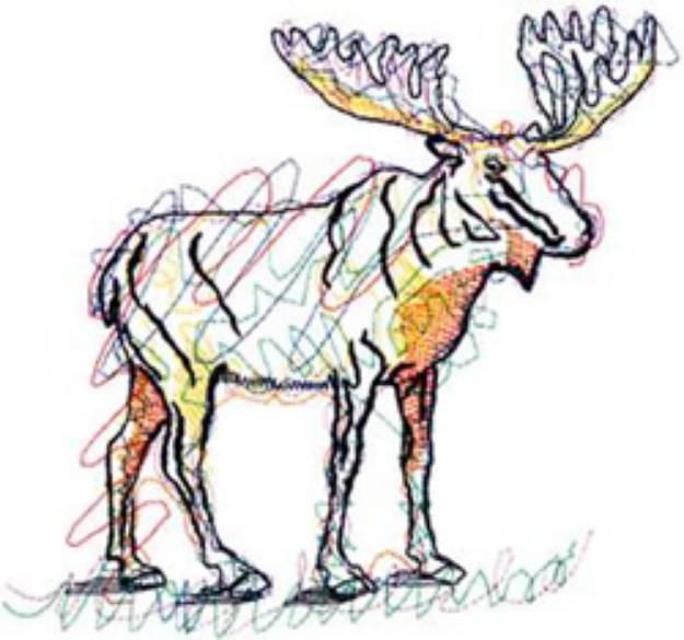 Picture of Abstract Moose Machine Embroidery Design