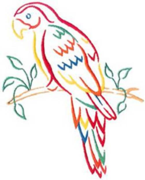 Picture of Colorful Parrot Machine Embroidery Design