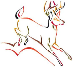 Colorful Whitetail Machine Embroidery Design