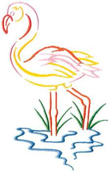 Colorful Flamingo Machine Embroidery Design