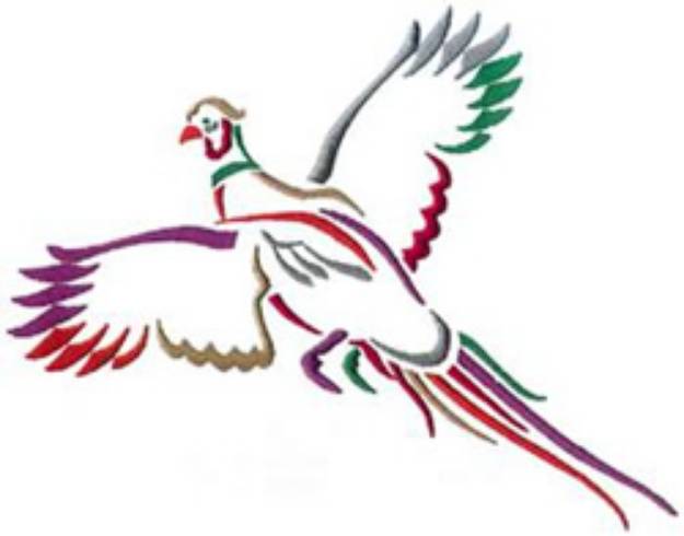 Picture of Colorful Pheasant Machine Embroidery Design