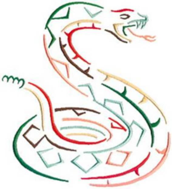 Picture of Colorful Rattlesnake Machine Embroidery Design