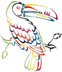 Colorful Toucan Machine Embroidery Design