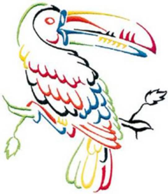 Picture of Colorful Toucan Machine Embroidery Design