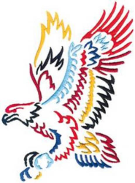 Picture of Colorful Eagle Machine Embroidery Design