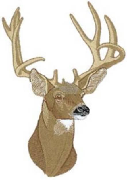 Picture of Mule Deer Head Machine Embroidery Design
