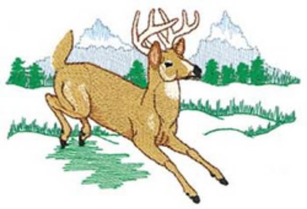 Picture of Jumping Deer Machine Embroidery Design
