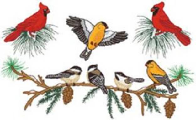 Picture of Bird Collage Machine Embroidery Design