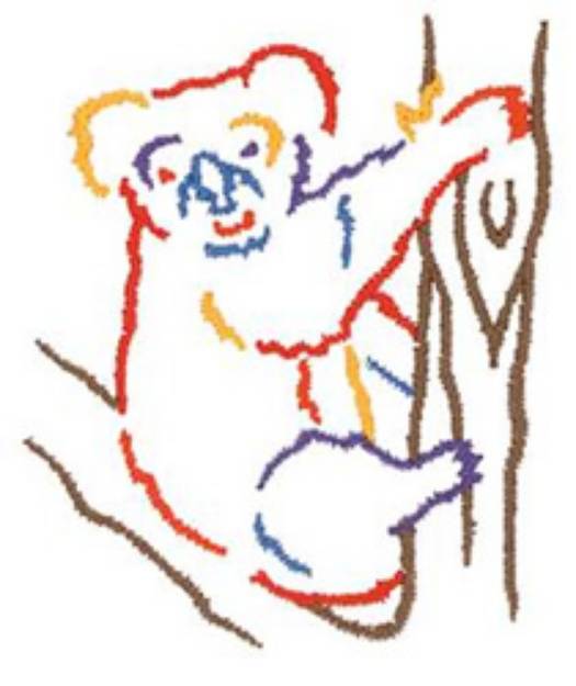 Picture of Koala Outline Machine Embroidery Design