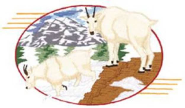 Picture of Mountain Goats Machine Embroidery Design