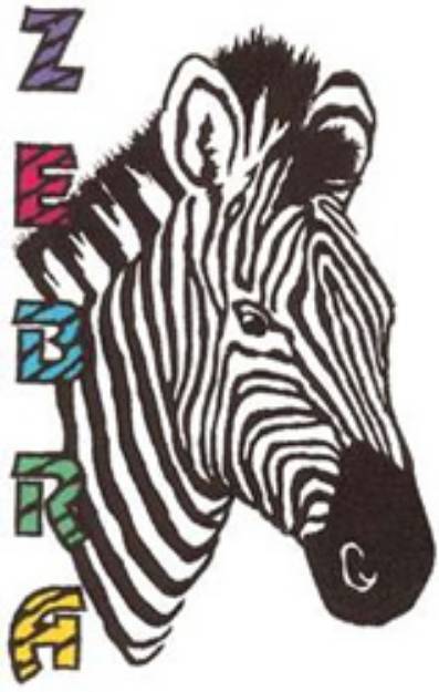Picture of Zebra Machine Embroidery Design